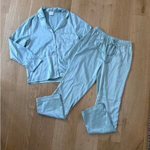 Le Rose Stories Pjyamas Satin Bridesmaid Size XS Sage Green